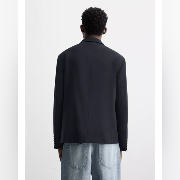 Zara Double Breasted Button Blazer - Picture 3 of 8